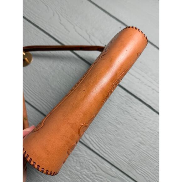 Vintage Tooled Leather Shoulder Bag Floral Western Boho Purse Handcrafted - Picture 5 of 8